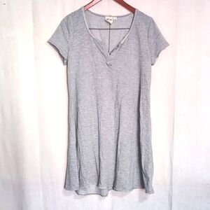White Crow The Tempo Dress Light Grey French Terry with Raw Edging Size Large